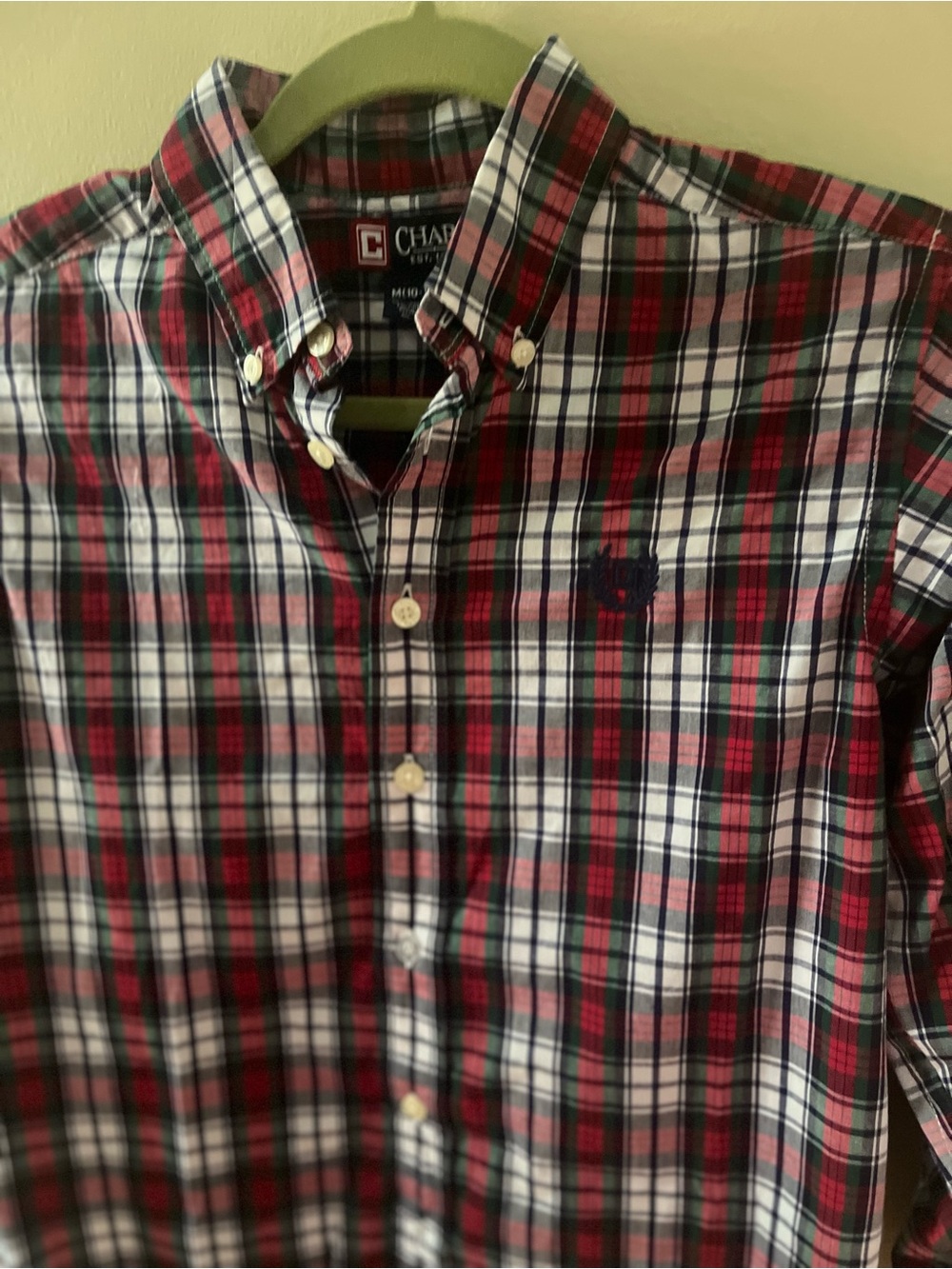 Classic Red Plaid Button-Down Shirt - chaps